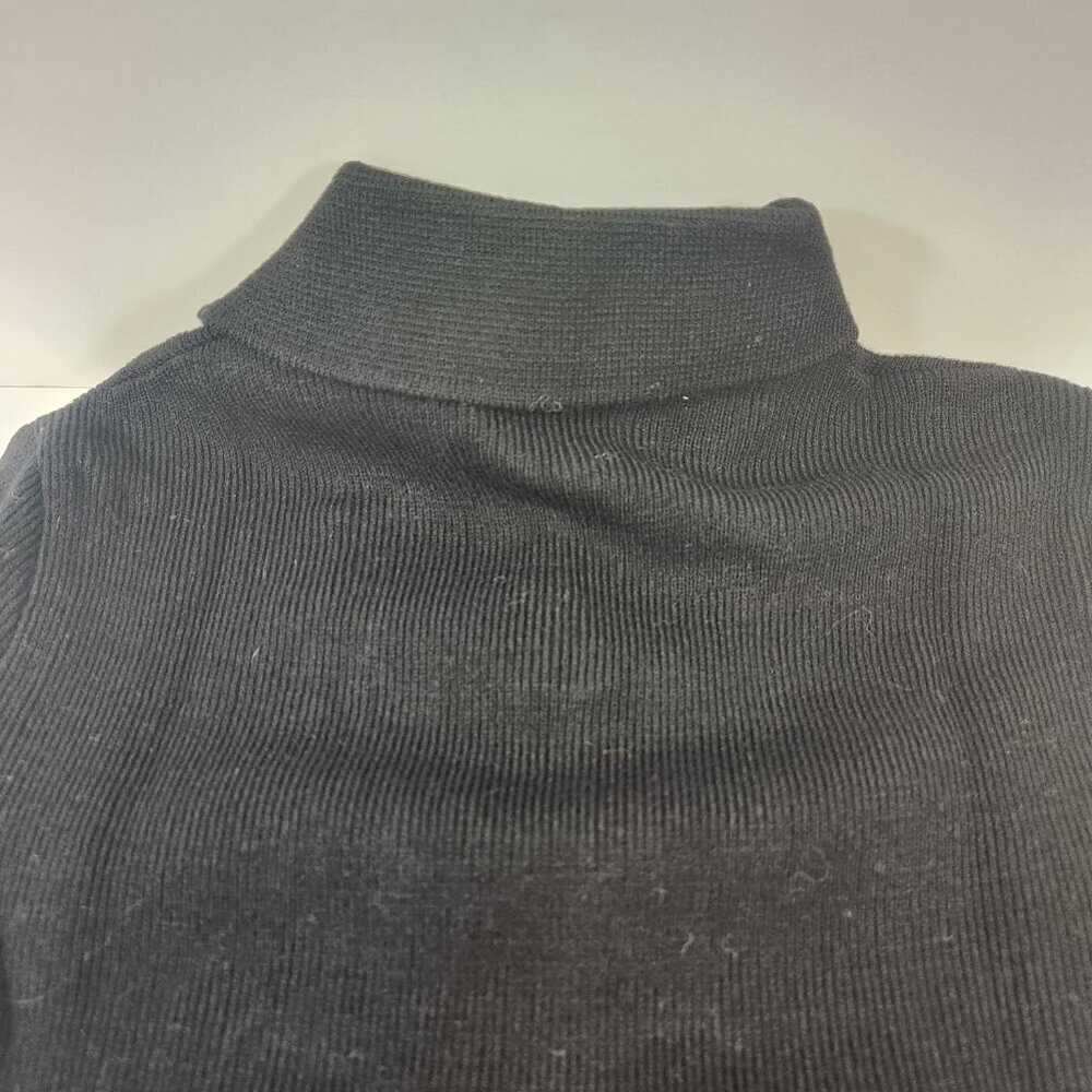 Alexander Luxury Knitwear Black Long Sleeve Collared Shirt w/ Belt Womens Small - Picture 6 of 8